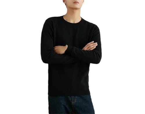 Men's Loose Knitted Sweater Long Sleeve Casual O Neck Pullover Soft Solid Color Casual Warm Sweater