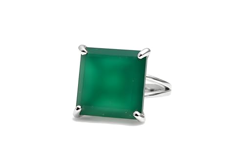 Bague onyx vert argent 925 résout le choix de bijou chic et solide