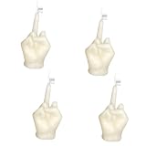 XDGJTBFMY 4PCS Mittelfingerkerzen, lustige Mittelfinger-Duftkerzen, Lustige Duftkerze mit Mittelfinger, Geste, Aromatherapie-Handgestenkerzen für Haus, Schlafzimmer, Urlaubsbedarf (Weiss)
