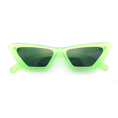 Womens Neon Pop Color 80s Squared Cat Eye Sunglasses