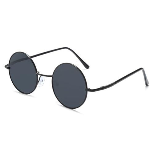 Fashion Retro Mini Small Round Black Sunglasses Suit for Mens Womens Circle Lens UV400 Protection Glasses