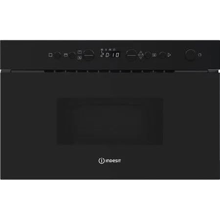 Image of Indesit IM K12 BUK Built In Microwave and Grill Oven, 22L Integrated Microwave, 750W Power, Digital Controls, Auto Cooking Programs, Black Built-In Kitchen Appliance