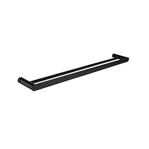 VDN Stainless Handdoekrek – Handdoekrek badkamer – Zwart – Dubbel – Handdoekhouder – RVS – Hangend