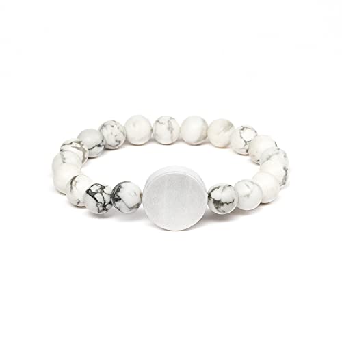 Image of CNICK Tesla Key Bracelet Accessories: Effortlessly Lock, Unlock, and Start Your Tesla Model 3 /Y /X /S with Style, The First Tesla Bracelet Accessory for Men and Women. (20cm /7.9 inch, Howlite)