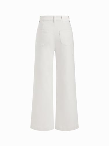 Image of CIDER Womens Wide Leg Jeans Cropped Length Stretchy Denim Flared Pants | High Waist, Trendy, Straight Leg Jean Bottoms