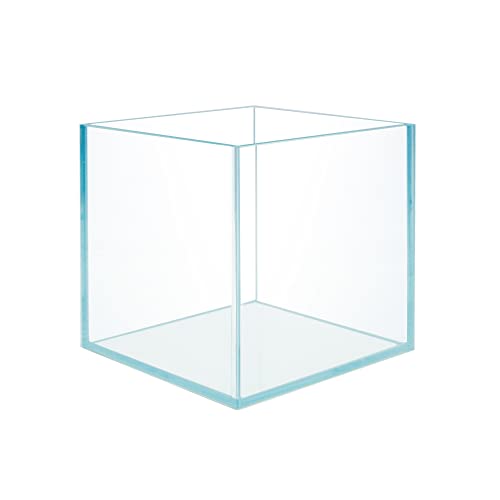 Hiro Aquatics Cubic Rimless Frameless All Glass Aquarium, Low Iron Rimless Glass Tank, White Leveling Mat Included (20X20X20Cm) #TOP4
