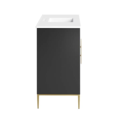 Modway Awaken Bathroom Vanity Cabinet, 48", White Black - Image 5