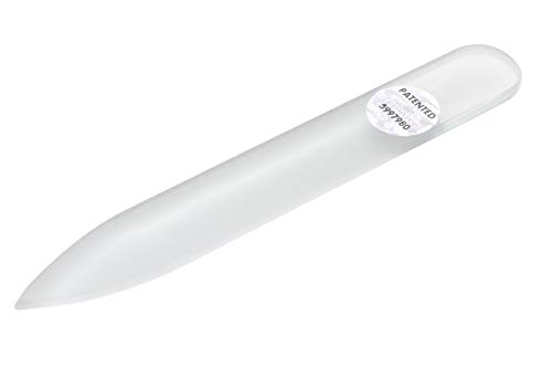 REMOS - Lima de uñas de cristal templado real, doble cara, 8 cm, transparente