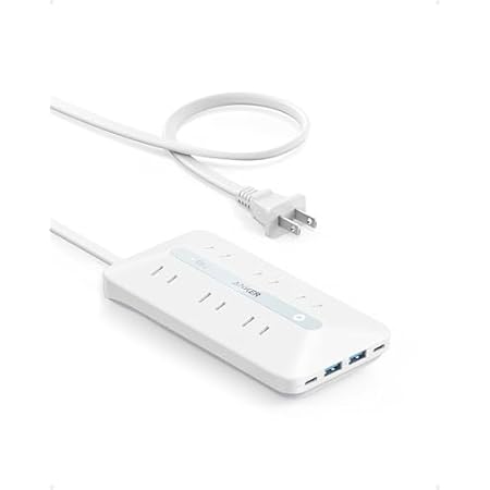 【10台同時充電可能】Anker USBポート付き電源タップ USB Power Strip （10-in-1, 20W) 2,290円！プライム会員は送料無料！【USB-C＆USB-A＆コンセント】