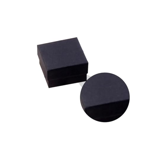 Boîte de rangement bijoux papier kraft noir compacte avec mousse de bague - 4