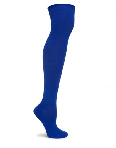 Image of Ozone Pima Cotton Roll Top Basics, Luxury Cotton Thigh High Socks Women