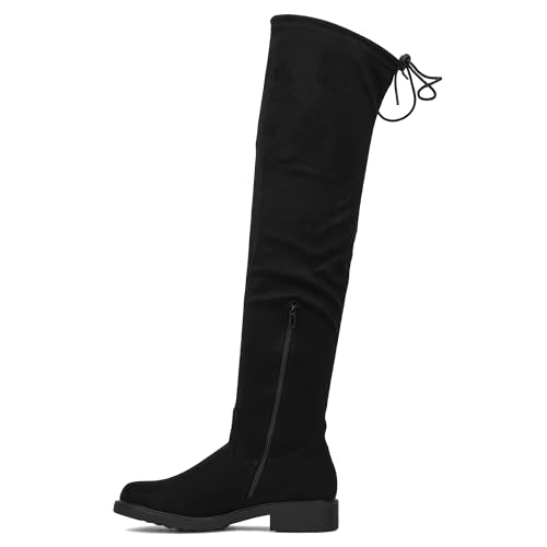 NY & C Womens Ulla Thigh High, Round Boots, Fabric Lining, Square Heel Thermoplastic Rubber Outsole3