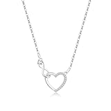 VEEDOFA Silver Necklaces for Women, Infinity Sterling Silver Necklace, Silver Pandents, Silver Heart Necklace, Cubic Zirconia Ladies Necklaces, Necklaces for Women