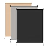 BelleMax Außenrollo Senkrechtmarkise Außen, Dunkelgrau, 140x140cm(BxH), aussenrollo Wetterfest Windschutz Sichtschutz, sonnenschutzrollo Outdoorrollo, Vertikalmarkise für Terrasse & Balkon