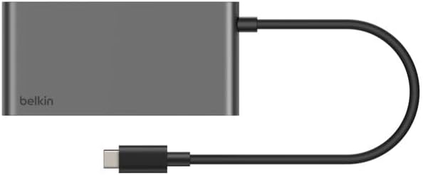 Belkin USB C Hub, 5-Port Hub w/ 4K HDMI Display @ 60Hz, 100W Power Delivery, Fast Data Transfer 5Gbps, USB C Multiport Adapter for MacBook, iPad Pro, Chromebook, & More - Upgraded HDMI 2.0 - Grey