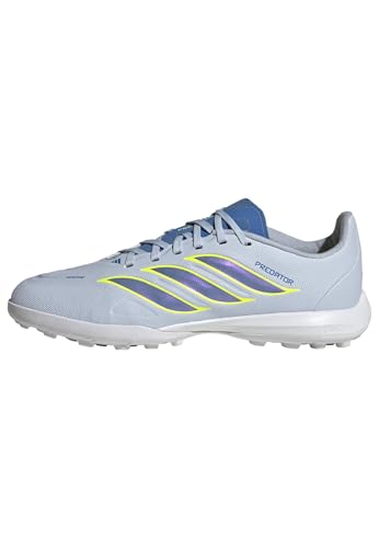 adidas Unisex niños Predator League Turf Football Shoes Kids, Crystal Sky/Ray Blue/Team Solar Yellow 2, 35 1/2 EU