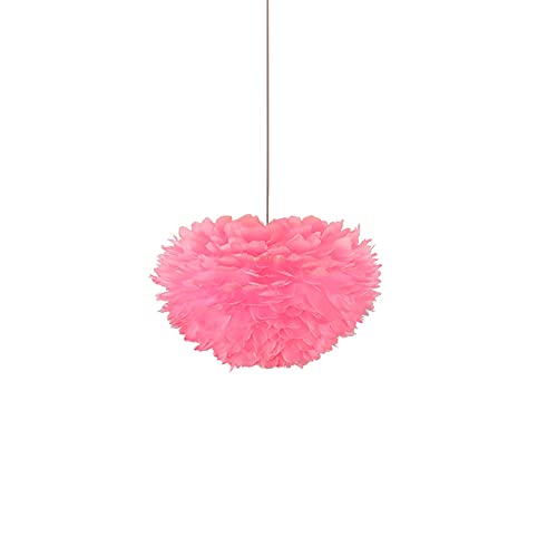 Lustre en plumes roses d'autruche, suspension romantique de 40 cm pour salon et chambre