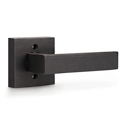 KNOBWELL Heavy Duty Dummy Lever Set for Interior Door, Single Sided Heavy Duty Dummy Handle, Oil Rubbed Bronze Finish, Leversets for Interior Doors, Right/Left Handing 0.93 lb