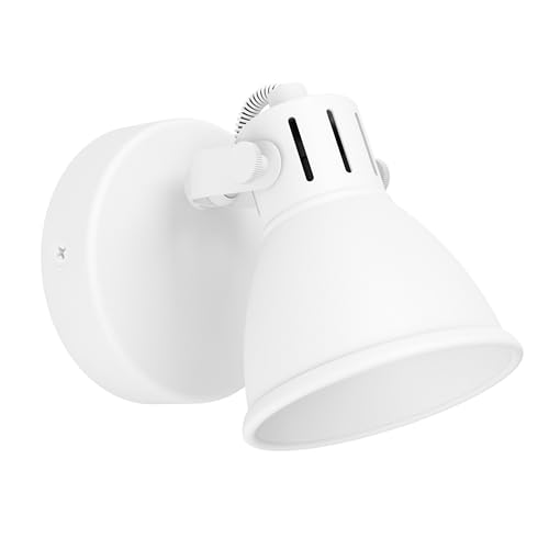 Plafonnier Seras 1 spot blanc GU10 luminaire acier pour salon et cuisine