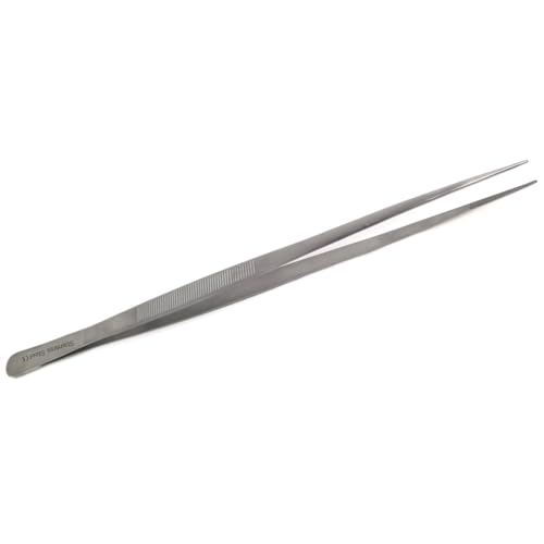 Multifunction Lab Tweezers Narrow Micro Point Fine Serrations Stainless Steel Forceps - 10