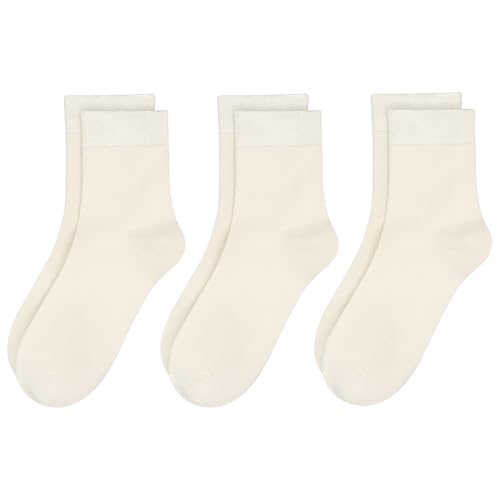 Image of Womens Viscose Bamboo Crew Socks Thin Casual Ultra Soft Colorful Above Ankle Socks Breathable Comfortable 3 /6 Pairs