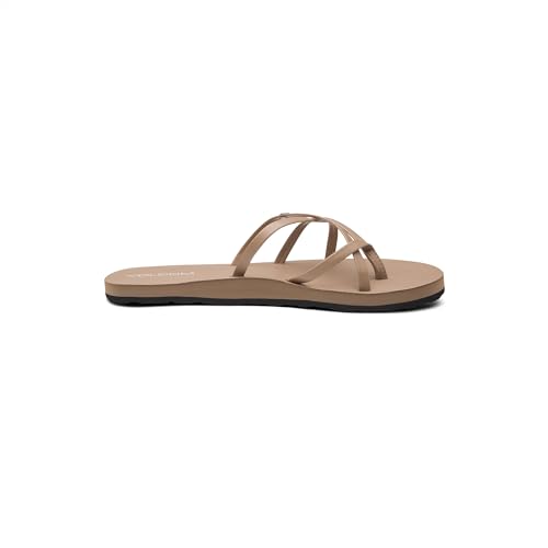 Volcom Women’s New School Sandals – Criss Cross Strap Flip Flops with Comfort Foam Footbed, Natural, 6 by Volcom - Used condition - Image 5