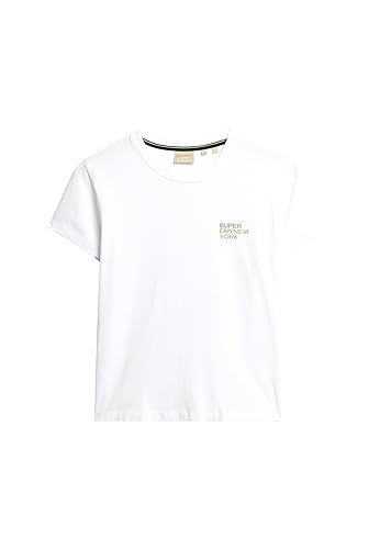Superdry Chemise Sport Luxe Graphic Fitted Tee Brilliant White 10 Femme, Blanc Brillant, 38
