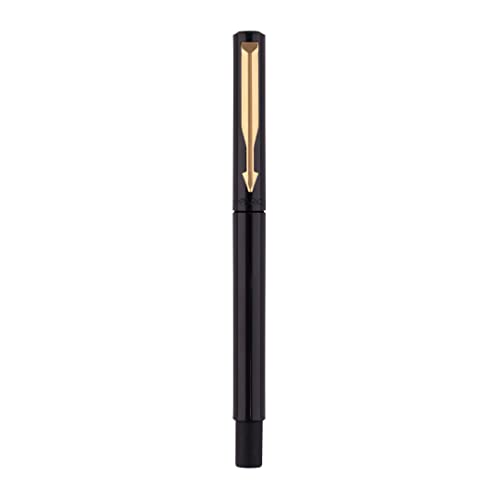 Image of Parker Vector Gift Set Spark Black Roller Ball Pen with Round Key Chain & Vector Standard Gold Trim Roller Ball Pen, 1 Count (Pack of 1)