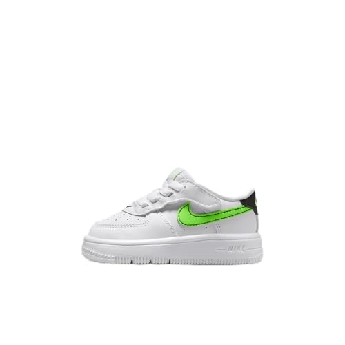 Nike Force 1 Low EasyOn Baby/Toddler Shoes (FN0236-106, White/Black/Green Strike) Size 7