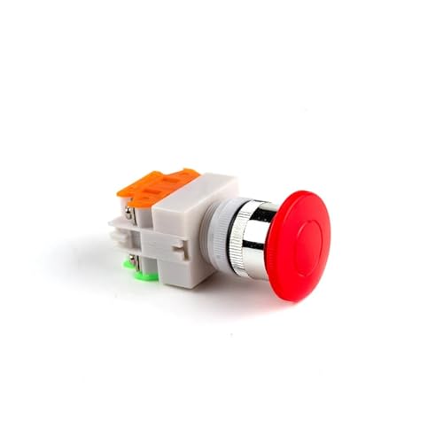 Bouton-poussoir coup de poing rouge 22mm LAY37-11M contact NO NF 10A
