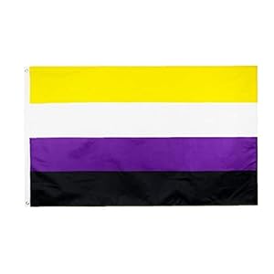 Ruluti 1 st 3×5 Ft niet-binaire Pride Vlag, Nb Pride Genderqueer Geslacht Identiteit Vlaggen Polyester met Messing…