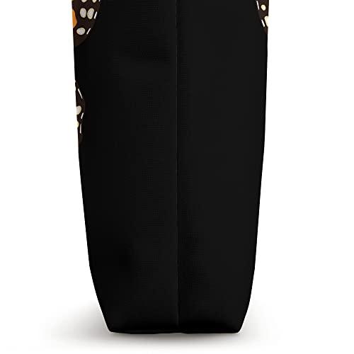 Bolso tote con diseño de mariposa monarca sobre fondo negro miniatura 3