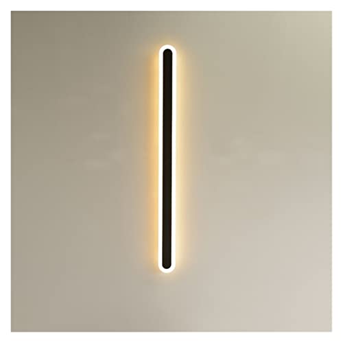 Applique LED salle de bain noire 80cm blanc chaud en fer et acrylique