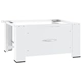 vidaXL Supporto Acciaio Bianco con Cassetto Lavatrice Standard Telaio Alzatina...