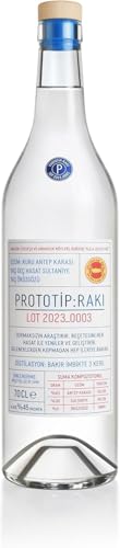Prototip Rakı LOT2023_0003 45% ABV Crafted from 100% Fresh Grapes Unique Blend of Antep Karası Sultaniye & Öküzgözü Grapes Small-Batch Triple-Distilled & Oak-Matured Made in Türkiye