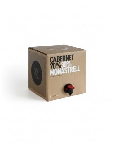 Vino Tinto Bag in Box 5L – Cabernet Sauvignon y Monastrell · Elaborado por Rafa Cambra · Vino Ecológico de Calidad con 2 Meses en Barrica · 1 Unidad