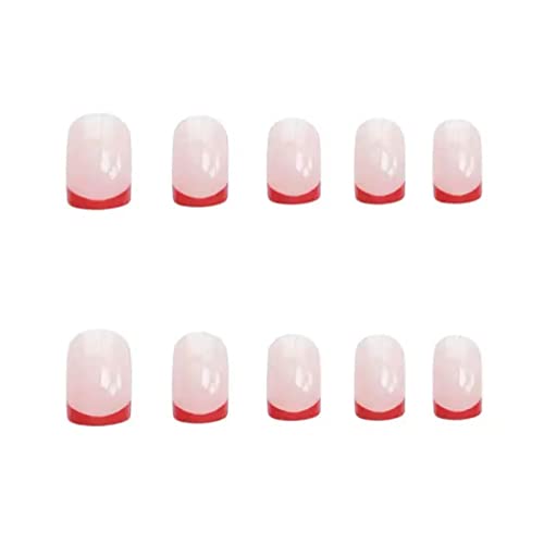 RikView Press On Nails - Glossy French Tip Nail Tips