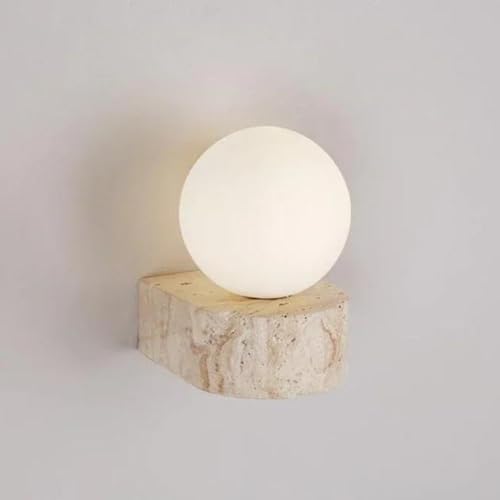 Lista de Lámparas con luz natural Top 10. 47 Moderno Lámpara de pared estilo japonés wabi-sabi con pantalla de piedra natural,Aplique LED vintage para espejo de baño,Lampara de pared de comedor,Luz para...