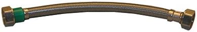 10-0409 Faucet Connector, Stainless Steel, 1/2 IP x 1/2 IP x 9-In. - Quantity 10