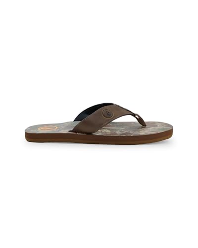 Image of Volcom Men's Daycation Flip Flop Sandal - Soft Brushed Recliner Comfort Foam Footbed, Black /Black, 8