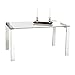Adec - Universal, Mesa Comedor, Mesa Salon, Cocina, Estructura Metalica Cromada y Cristal Templado Translúcido, Medidas: 140 cm (largo) x 90 cm (ancho) x 73,5 cm (alto)