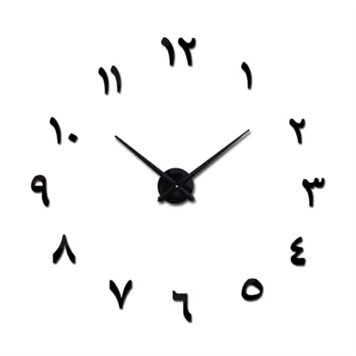 Horloge 3D à Quartz blanche 37 pouces effet miroir adhésif