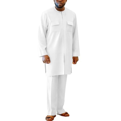 African Suits for Men Fashion 2 Piece Set Dashiki Shirt Pants Tradition Outfits Nigerian Clothes Attire Clothing