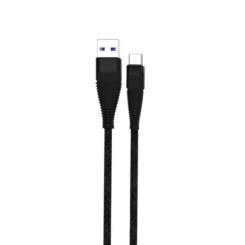 USB Type-C PD 5A 100W Örgülü Hızlı Şarj ve Veri Kablosu, 1 Metre, Siyah, Szc-04
