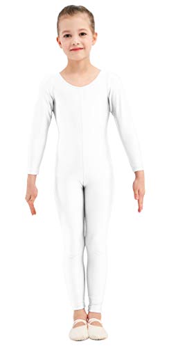 Kepblom Girls Scoop Neck Long Sleeve Unitard Bodysuit Dancewear For Child