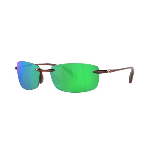 Costa Del Mar Sunglasses for Men - Ballast Mens Polarized Sunglasses - Fishing, Boating & Beach UV Protection - Size 60 - Tortoise/Green Mirror 580P