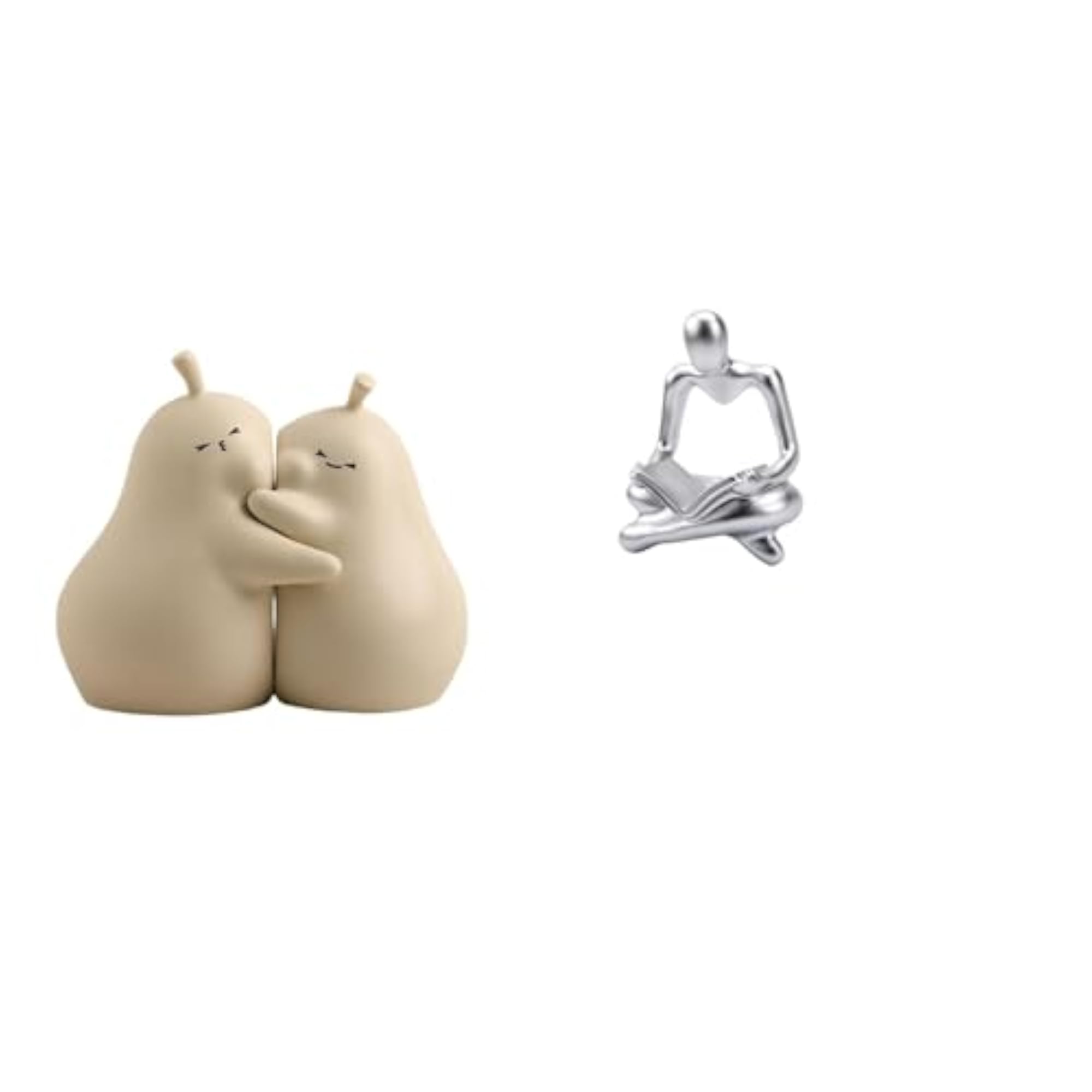 Hugging Pear Ceramic Book Stand, Creative Abstract Sculpture