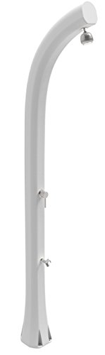 Arkema Jolly Plus - Ducha Solar De Exterior Para Jardín, 24 Litros, Mezclador Y Lavapies, Color Blanco