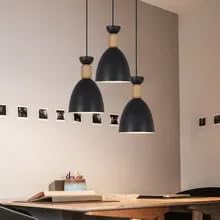 Image of DarkVision Black Hanging Lights for Living Room /Pendant Lights for Ceiling /Hanging Lamps for Home Decoration /Decorative Hanging Lights,Metal (Without Bulb) (HL Black Tripple)