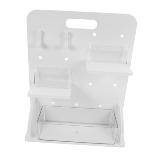 SOLUSTRE Pegboard Storage Rack 2 Small Shelves 2 Hooks 1 Large Storage Box Card Box Desk Organizer Diy Pegboard for Office